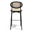 Ex Display - CBS6386-SD 65cm Natural Rattan Bar Stool - Black