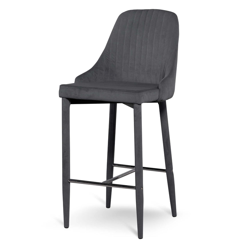 CLC8848-IG Fabric Armchair - Dark Grey Fleck - Black Oak