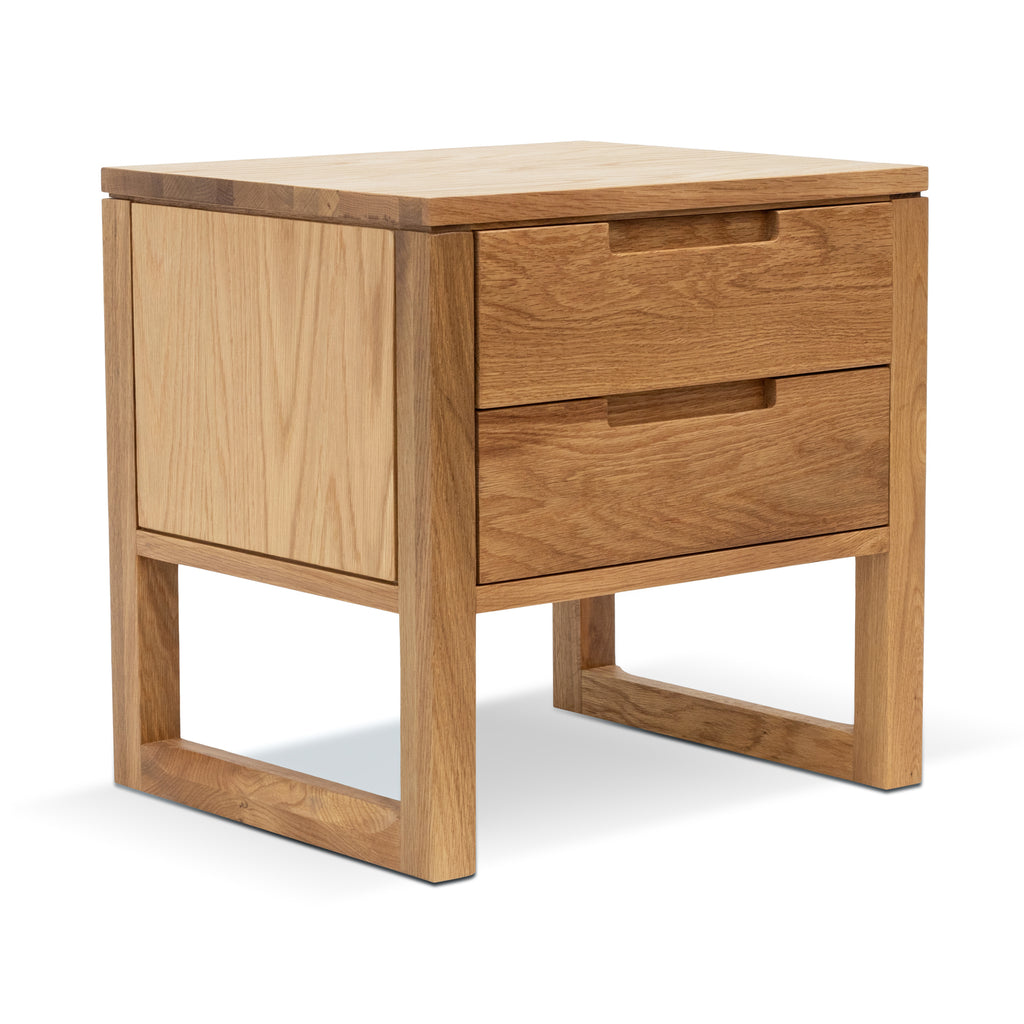 CCF490 2 Drawer Wooden Bedside Table - Natu... | Calibre Furniture