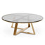 Ex Display - CCF6392-KS 100cm Round Grey Glass Coffee Table - Gold Base