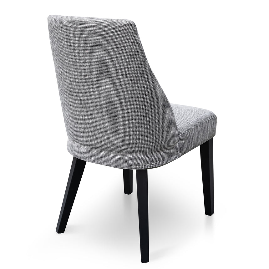 Ex Display - DC6098-KSO Fabric Dining Chair - Graphite Grey - Black Legs