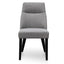 Ex Display - DC6098-KSO Fabric Dining Chair - Graphite Grey - Black Legs