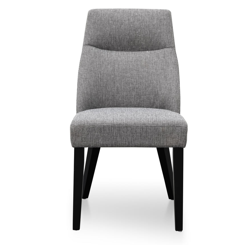 Ex Display - DC6098-KSO Fabric Dining Chair - Graphite Grey - Black Legs