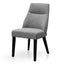 Ex Display - DC6098-KSO Fabric Dining Chair - Graphite Grey - Black Legs