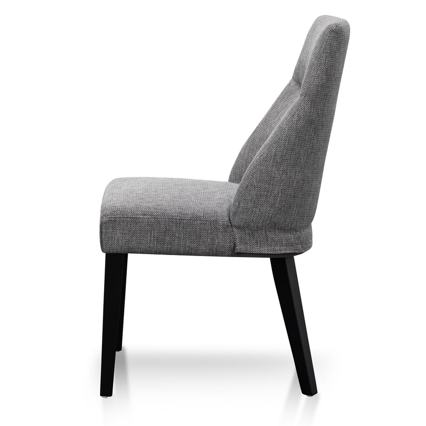 Ex Display - DC6098-KSO Fabric Dining Chair - Graphite Grey - Black Legs