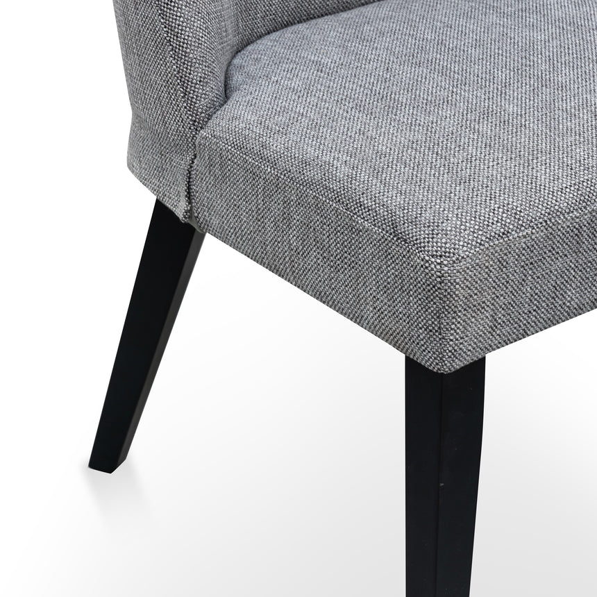 Ex Display - DC6098-KSO Fabric Dining Chair - Graphite Grey - Black Legs