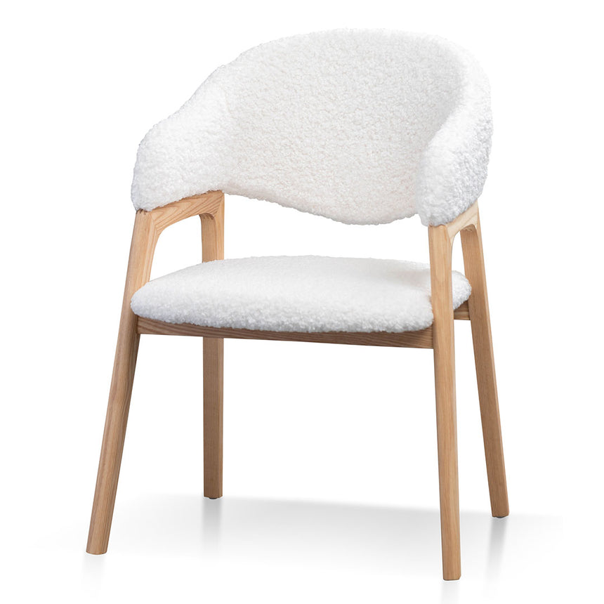 Ex Display - CDC8036-DW Dining Chair - White Synthetic Wool