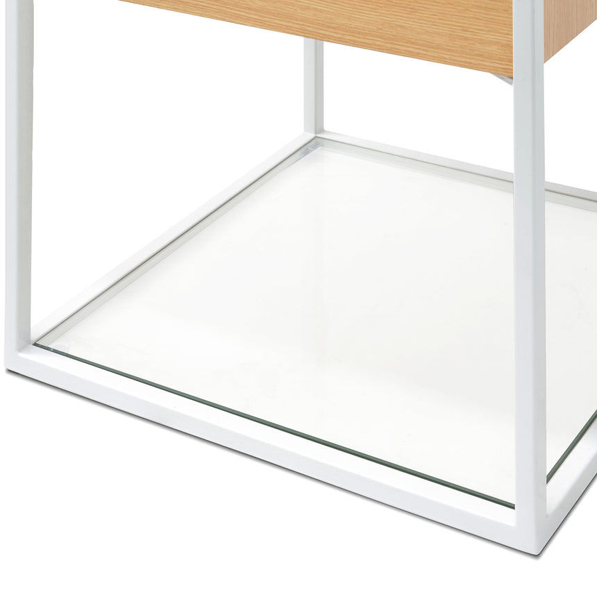 Ex Display - CST311N-IG Scandinavian Oak Side Table - White Metal Frame