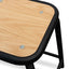 Ex Display - CBS2463-NH Low Stool With Natural Timber Seat - Black Frame