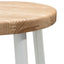 Ex Display - CBS2468-NH 65cm Bar Stool - Natural Timber Seat - White Frame