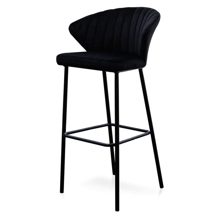 Ex Display - CBS2521-DW 75cm Bar Stool - Black Velvet