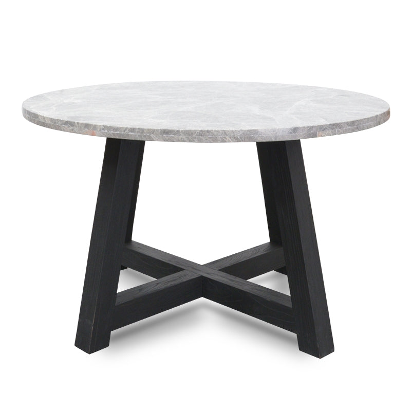 Ex Display - CDT2006-KL-TP6598 130cm Grey Marble Dining Table - Glass Top