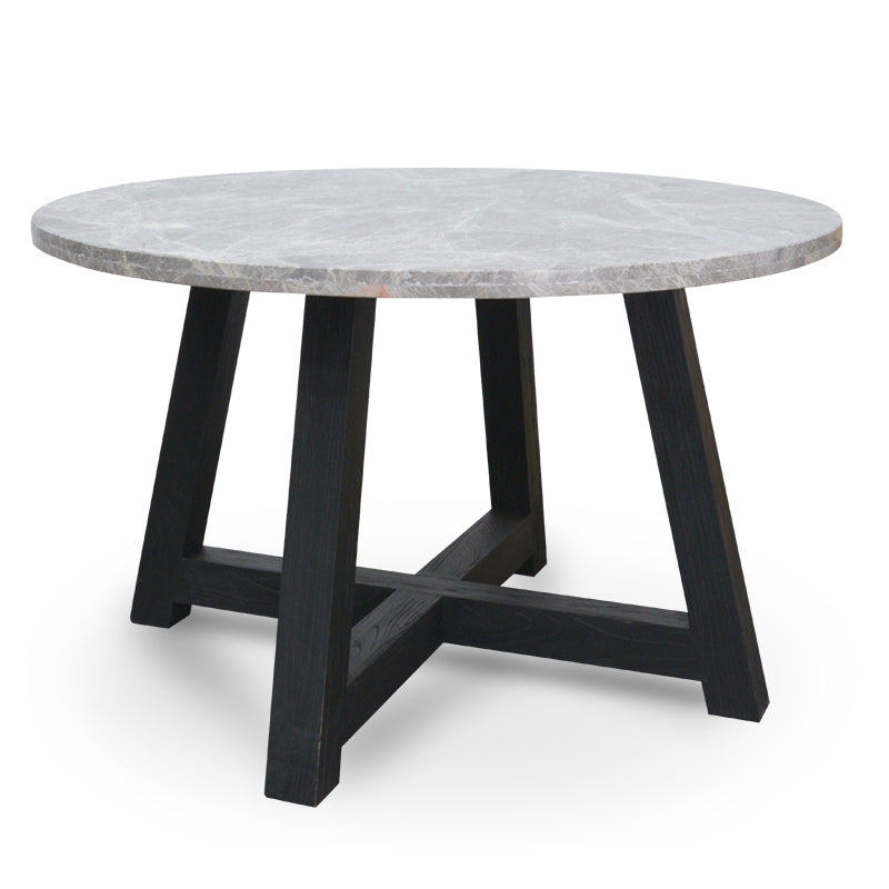 Ex Display - CDT2006-KL-TP6598 130cm Grey Marble Dining Table - Glass Top