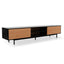 Ex Display - CTV2206-BB 2.3 Entertainment TV Unit - Black Frame - Natural Drawers