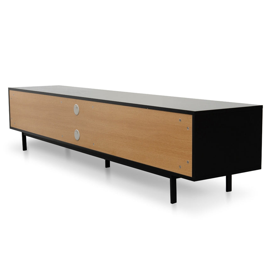 Ex Display - CTV2206-BB 2.3 Entertainment TV Unit - Black Frame - Natural Drawers