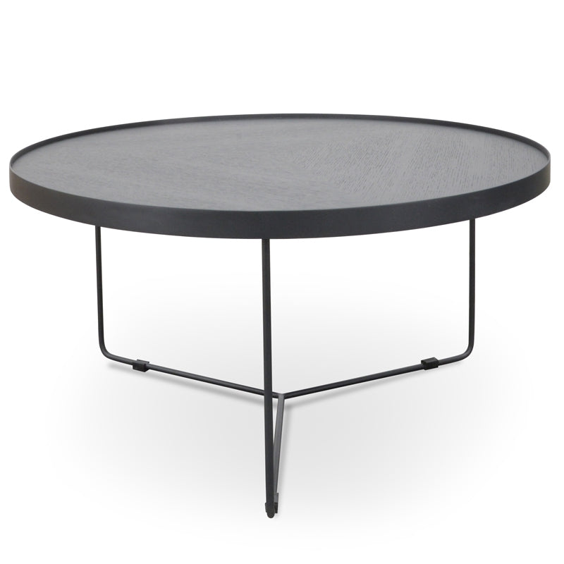 CDT6076-CH 1.5m Round Wooden Dining Table - Full Black