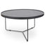 Ex Display - CCF391L-BB 90cm Round Coffee Table - Black Oak Top - Black Frame