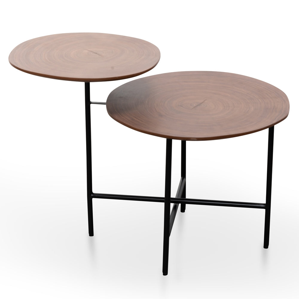 CST2299-IG Side Table - Walnut - Black Legs | Calibre Furniture